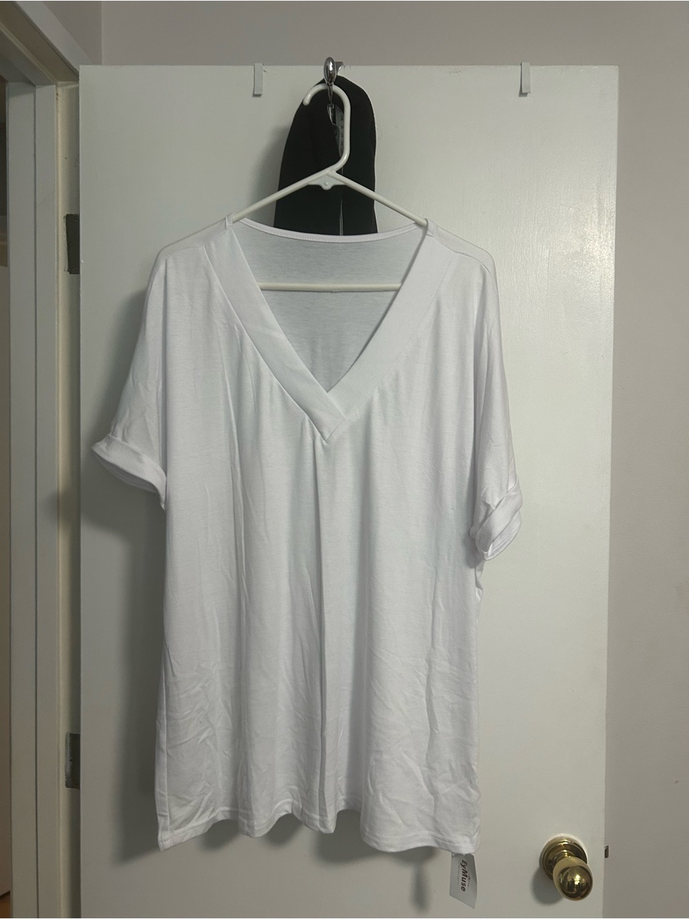 Muse White V-Neck Short Sleeve Tee